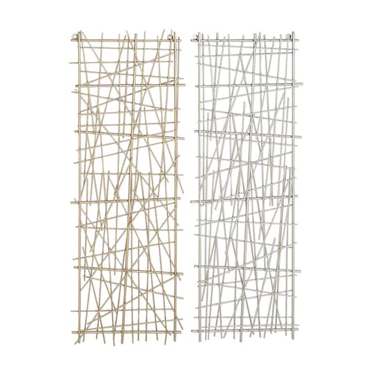 CosmoLiving by Cosmopolitan Gold & Silver Metal Modern Abstract Wall Decor Set